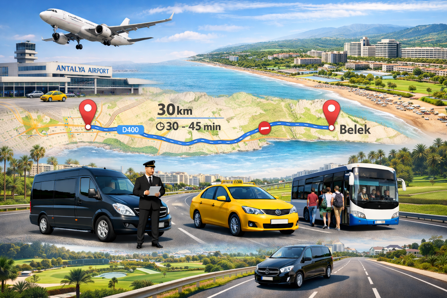 Как добраться из аэропорта Анталии в Белек: расстояние, время и варианты трансфера
