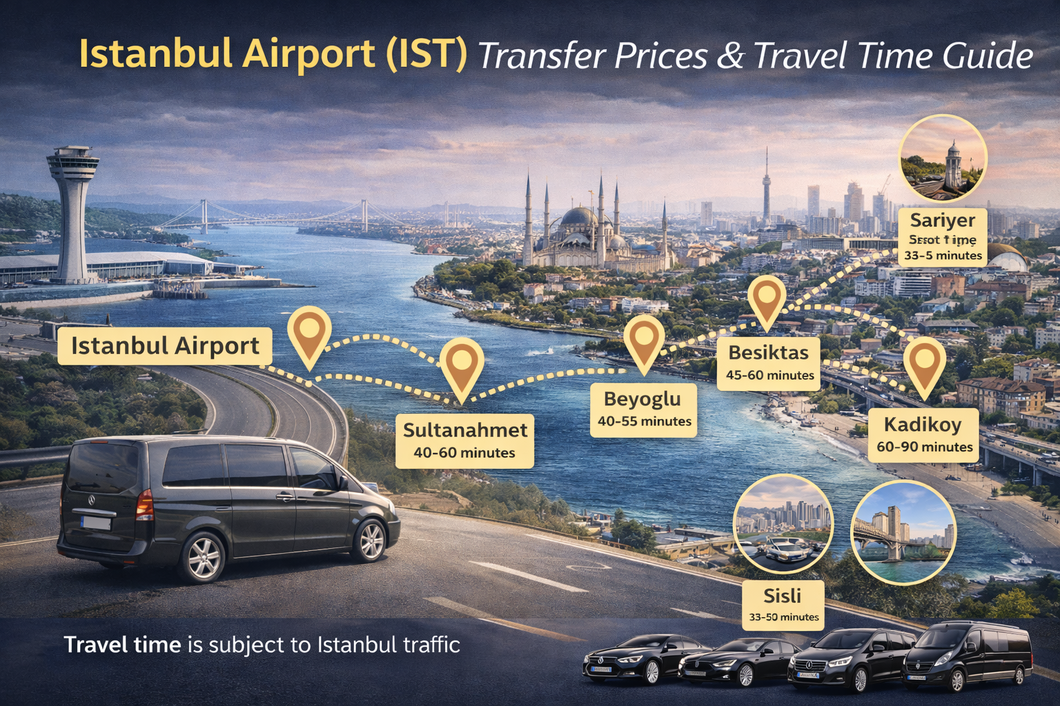 Аэропорт Стамбула (IST) – Цены на трансфер и время в пути