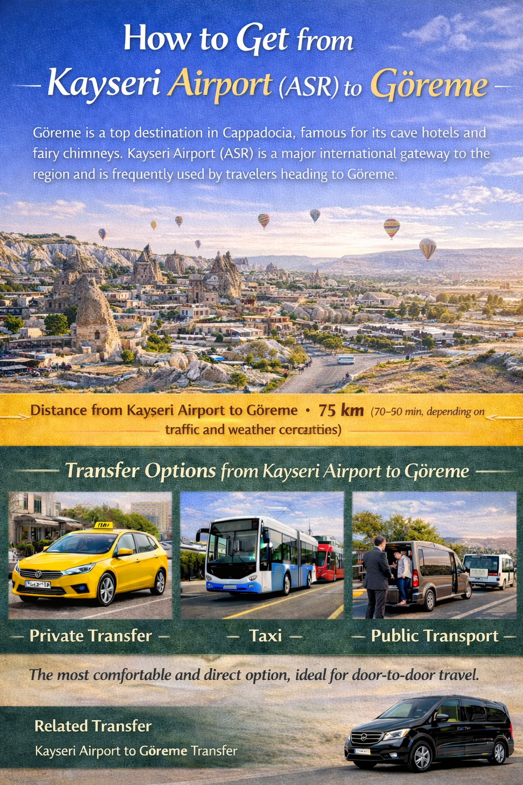 Wie kommt man vom Flughafen Kayseri (ASR) nach Göreme?